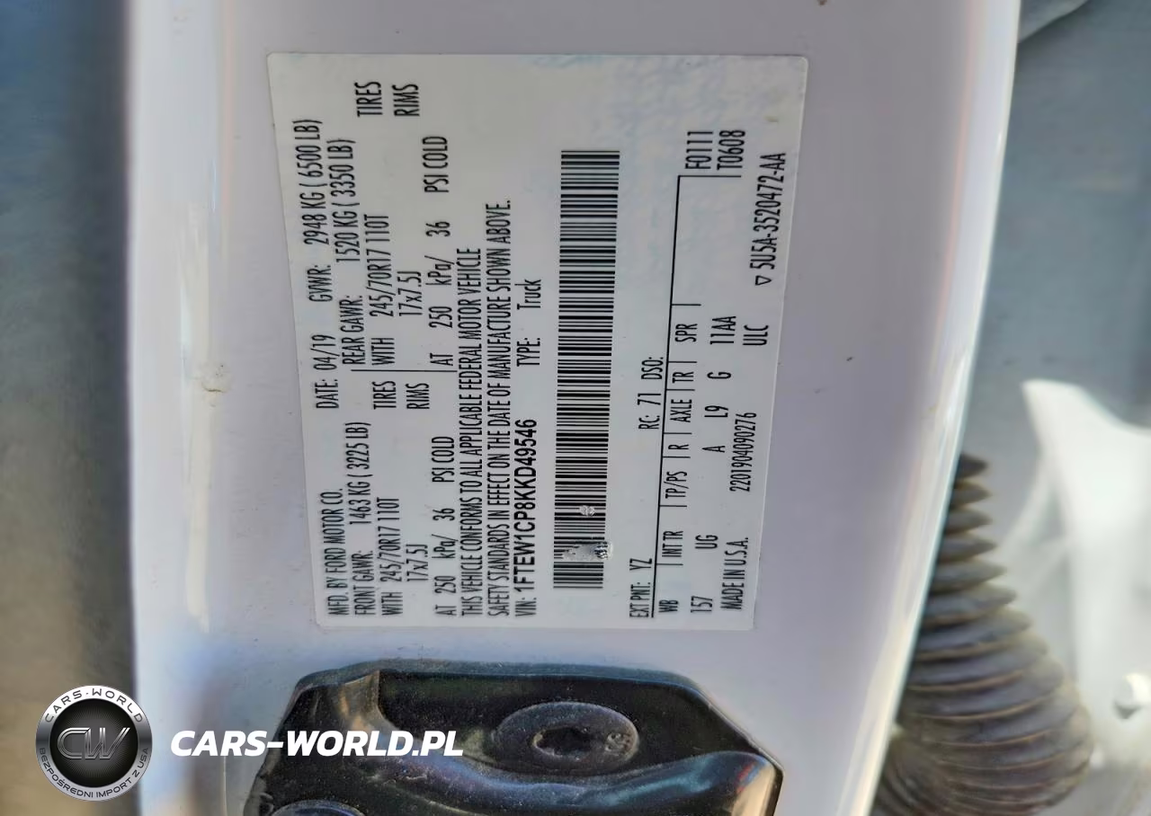 2019 Ford F150 Supercrew VIN:1FTEW1CP8KKD49546 - 12