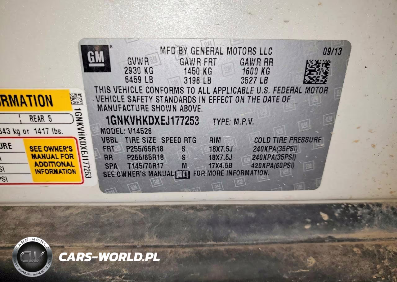 2014 Chevrolet Traverse Lt VIN:1GNKVHKDXEJ177253 - 13
