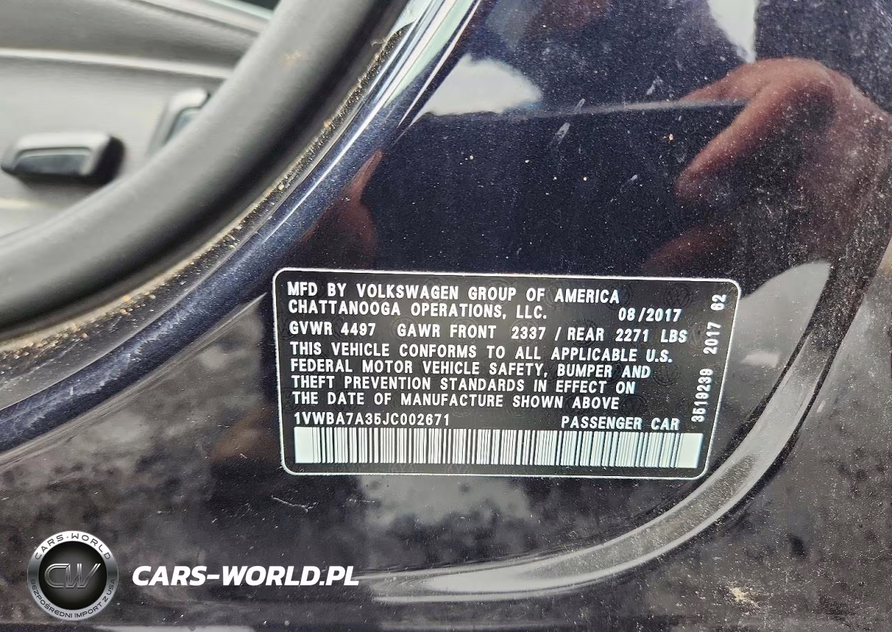 2018 Volkswagen Passat Se VIN:1VWBA7A35JC002671 - 13