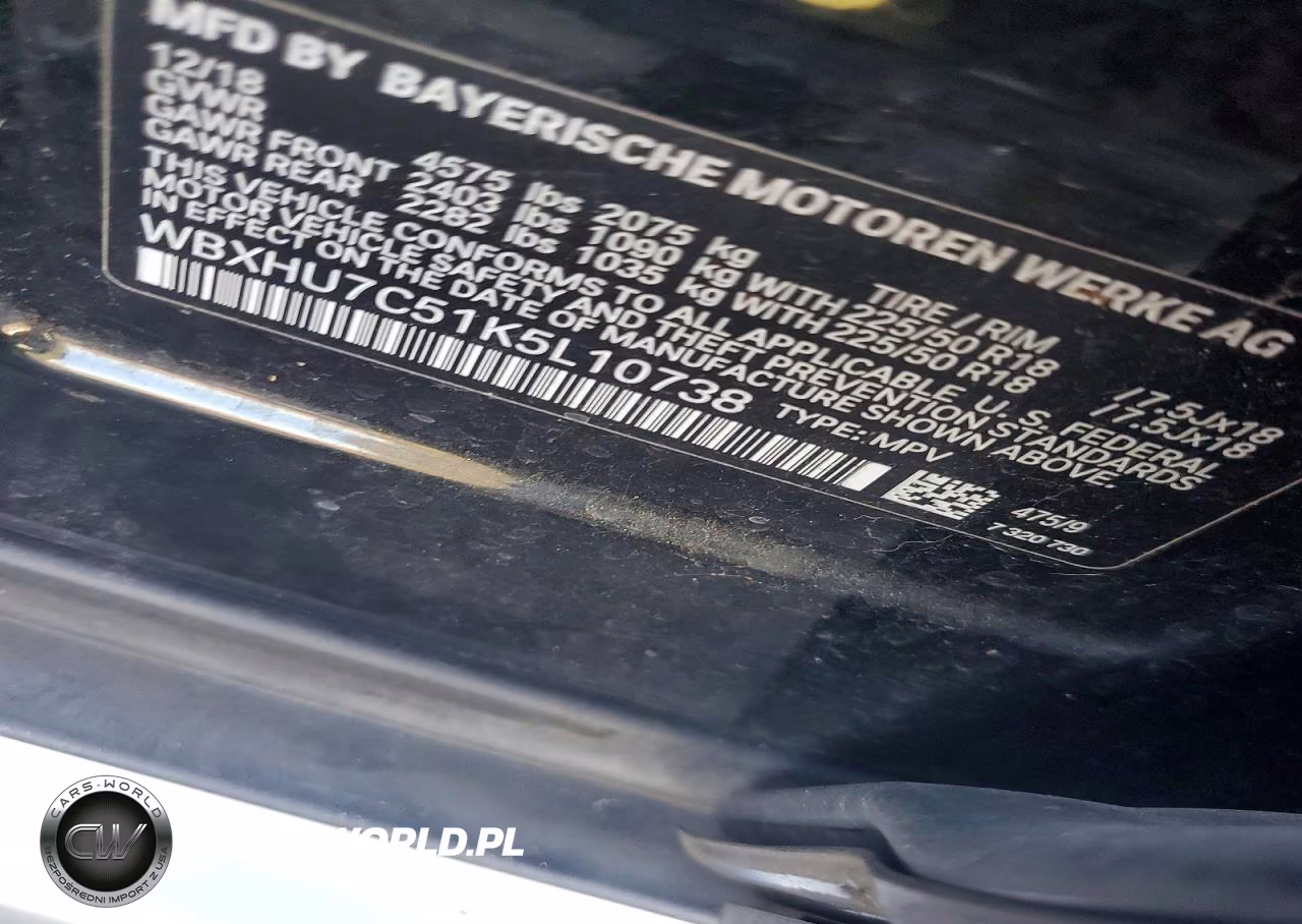 2019 BMW X1 Sdrive28I VIN:WBXHU7C51K5L10738 - 12
