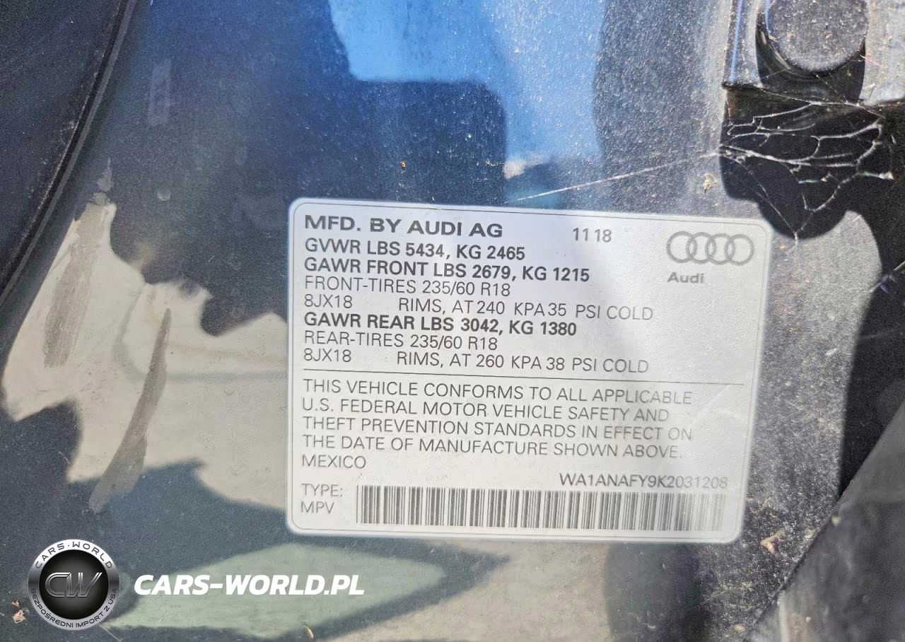 2019 Audi Q5 Premium VIN:WA1ANAFY9K2031208 - 12