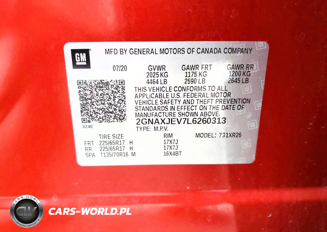 2020 Chevrolet Equinox Lt VIN:2GNAXJEV7L6260313 - 13