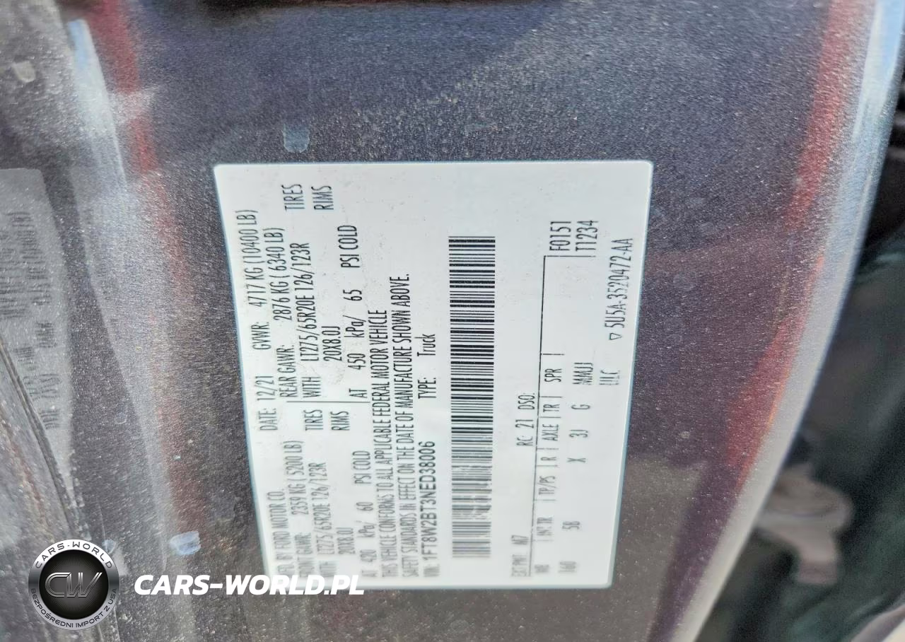 2022 Ford F250 Super Duty VIN:1FT8W2BT3NED38006 - 12