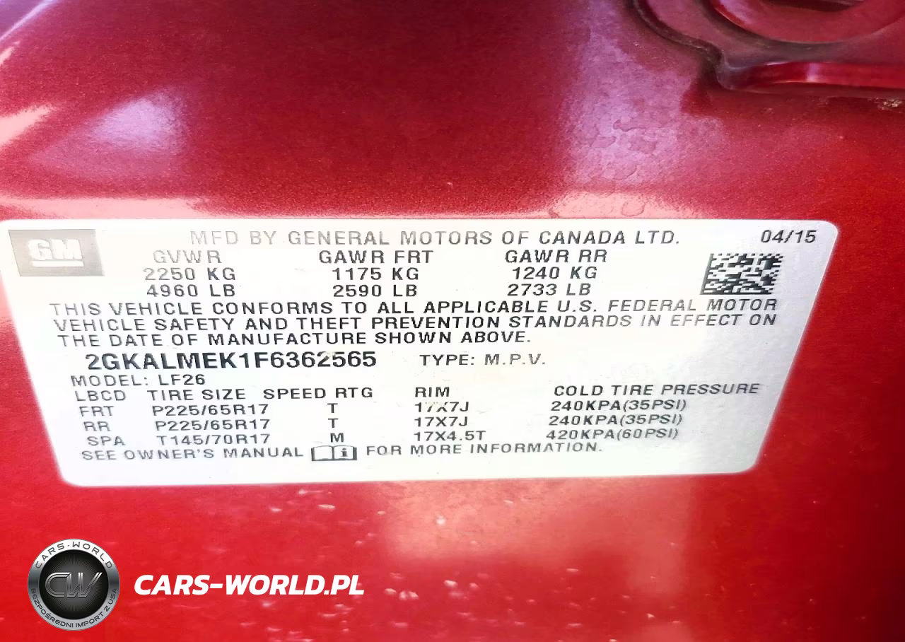 2015 GMC Terrain Sle VIN:2GKALMEK1F6362565 - 13