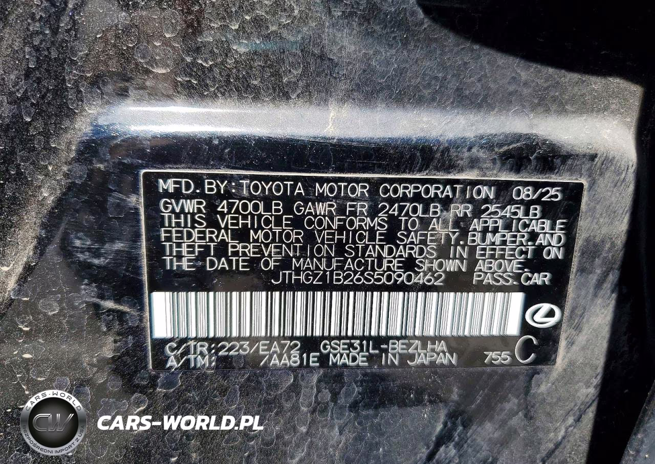 2025 Lexus Is 350 F Sport VIN:JTHGZ1B26S5090462 - 12