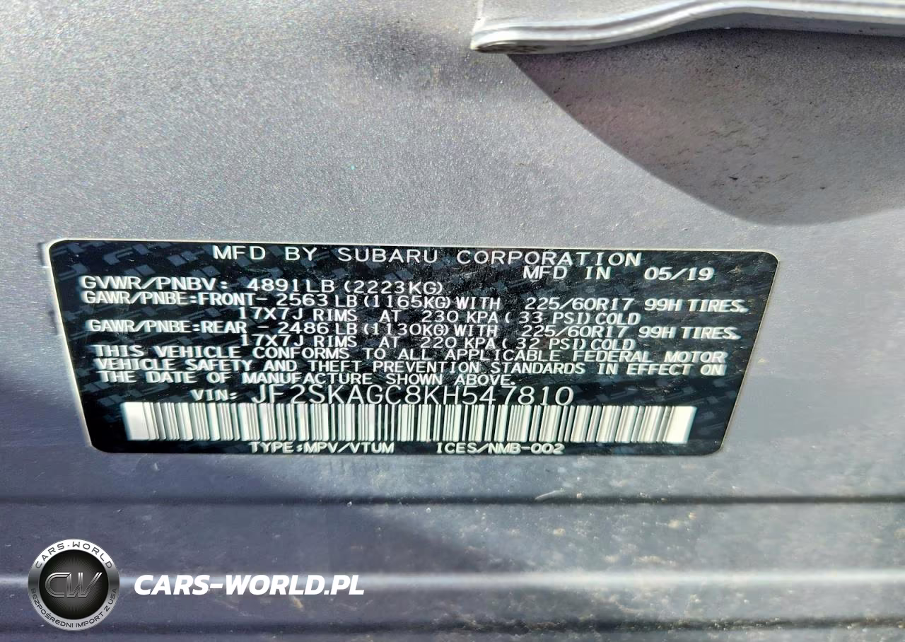 2019 Subaru Forester Premium VIN:JF2SKAGC8KH547810 - 14