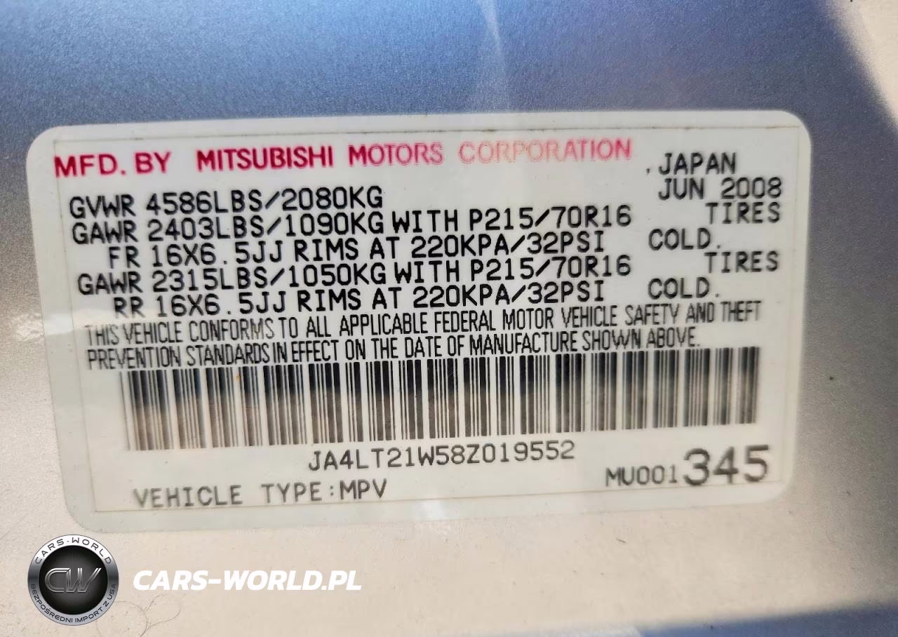 2008 Mitsubishi Outlander Es VIN:JA4LT21W58Z019552 - 13