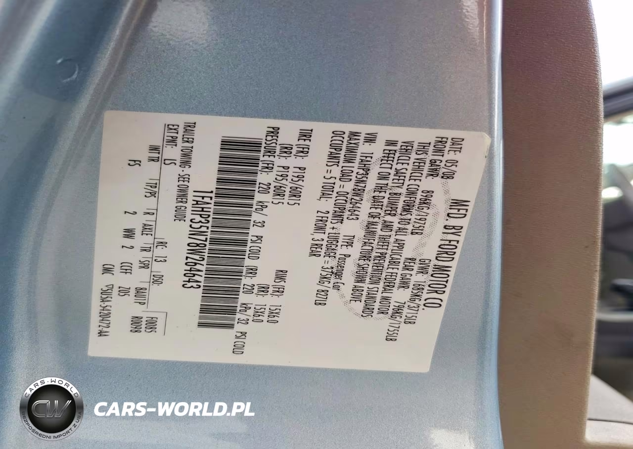2008 Ford Focus Se VIN:1FAHP35N78W264643 - 12