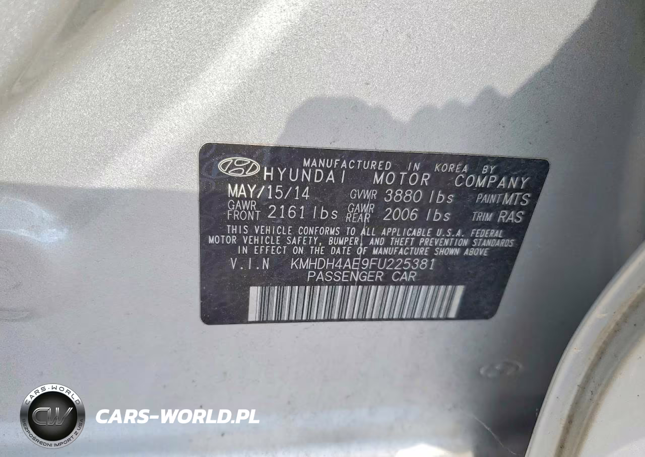 2015 Hyundai Elantra Se VIN:KMHDH4AE9FU225381 - 12