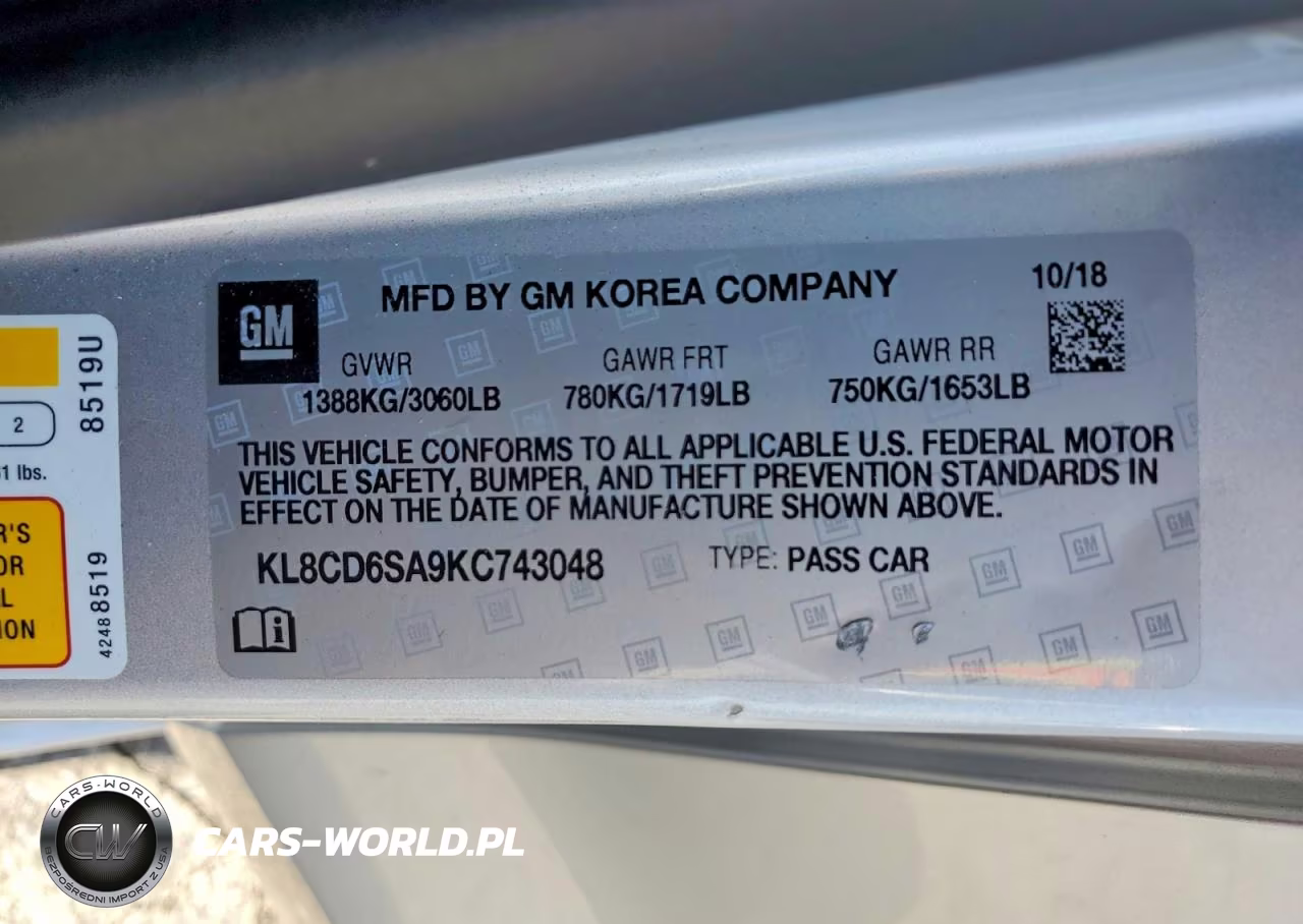 2019 Chevrolet Spark 1Lt VIN:KL8CD6SA9KC743048 - 12