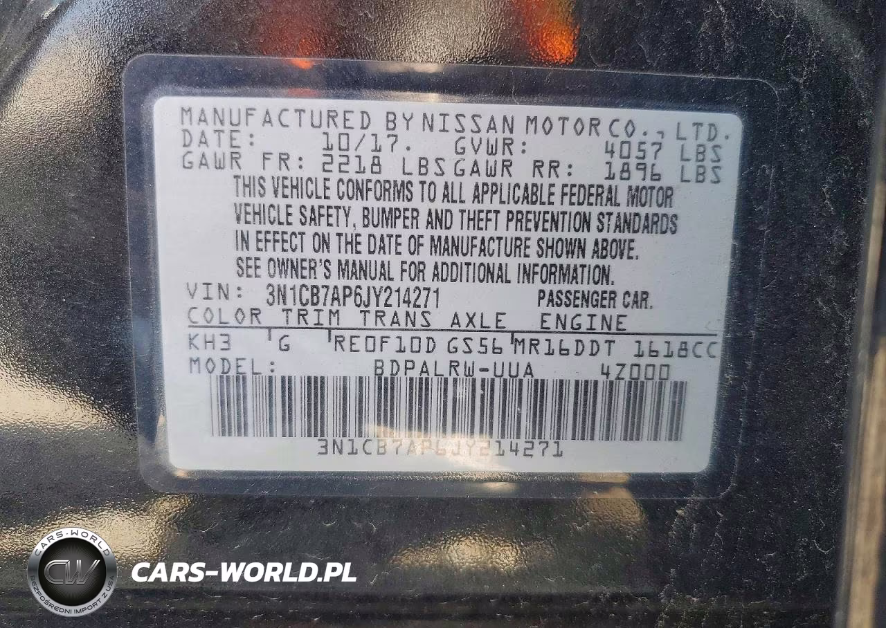 2018 Nissan Sentra Sr Turbo VIN:3N1CB7AP6JY214271 - 12