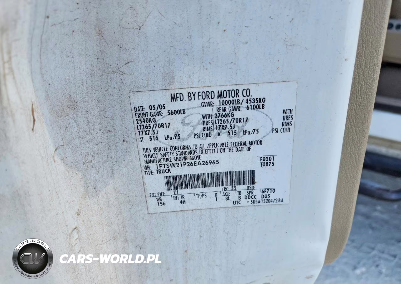 2006 Ford F250 Super Duty VIN:1FTSW21P26EA26965 - 12