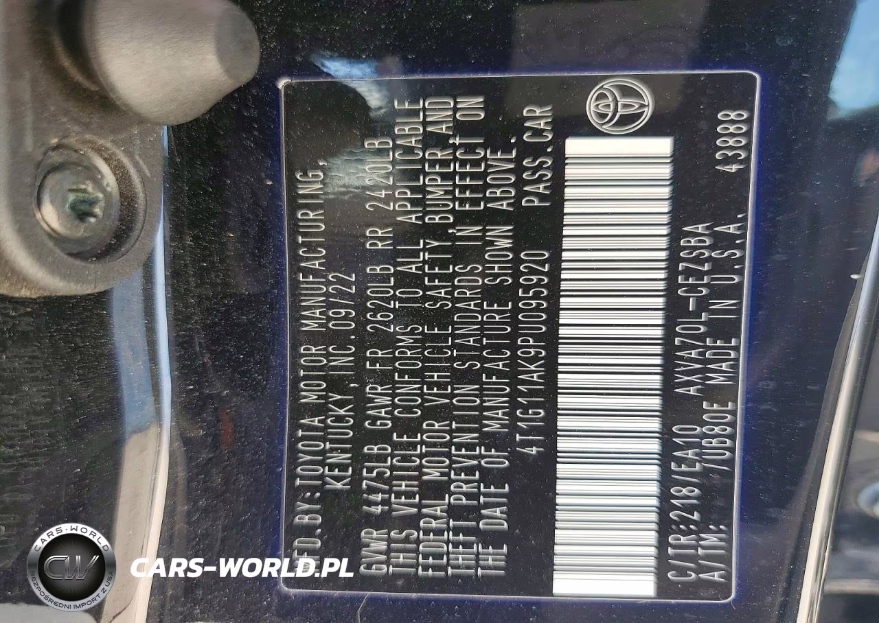 2023 Toyota Camry Se VIN:4T1G11AK9PU095920 - 12