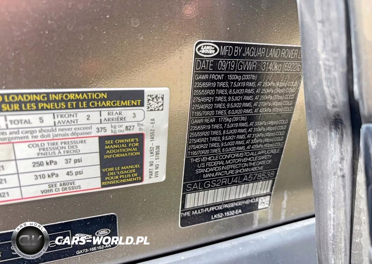 2020 Land Rover Range Rover Hse VIN:SALGS2RU4LA578538 - 10