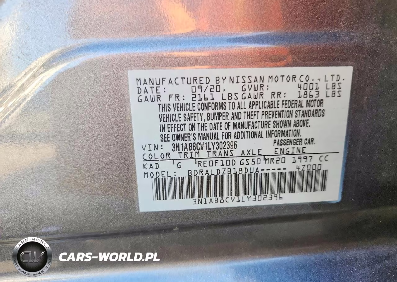 2020 Nissan Sentra Sv VIN:3N1AB8CV1LY302396 - 13