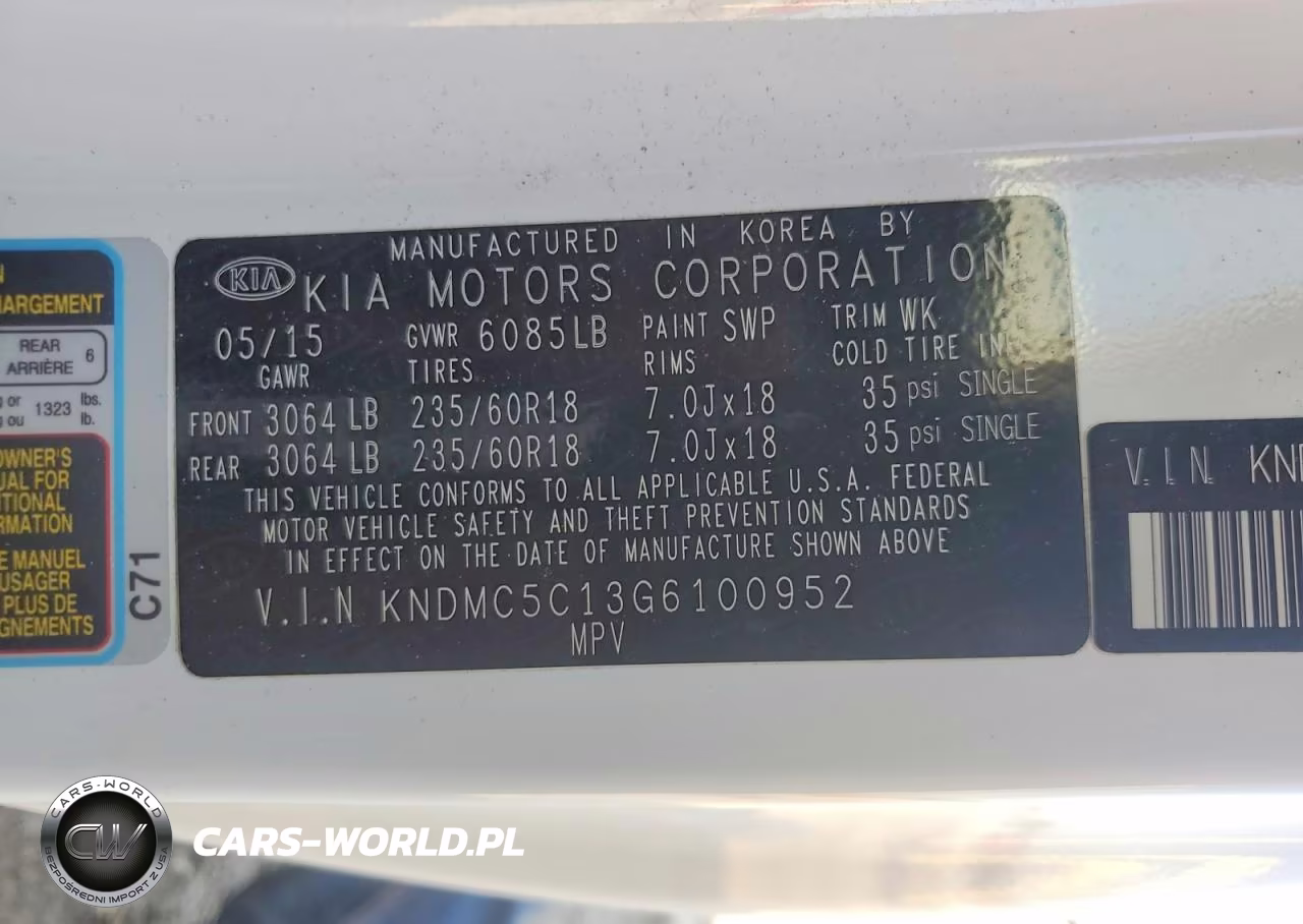 2016 Kia Sedona Ex VIN:KNDMC5C13G6100952 - 13