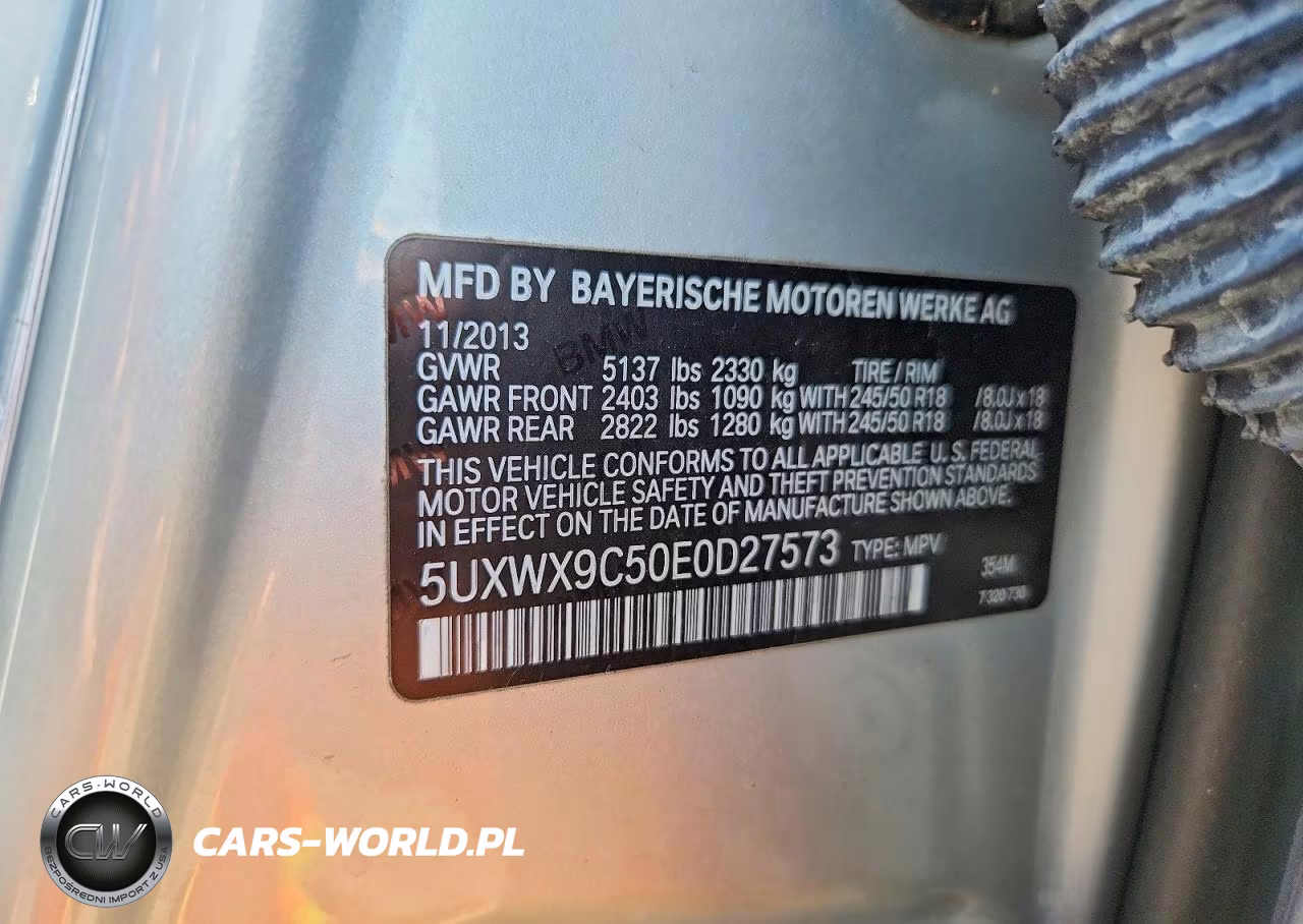 2014 BMW X3 xDrive28I VIN:5UXWX9C50E0D27573 - 12