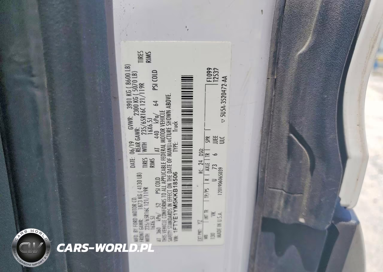 2019 Ford Transit T-150 VIN:1FTYE1YM5KKB18506 - 14