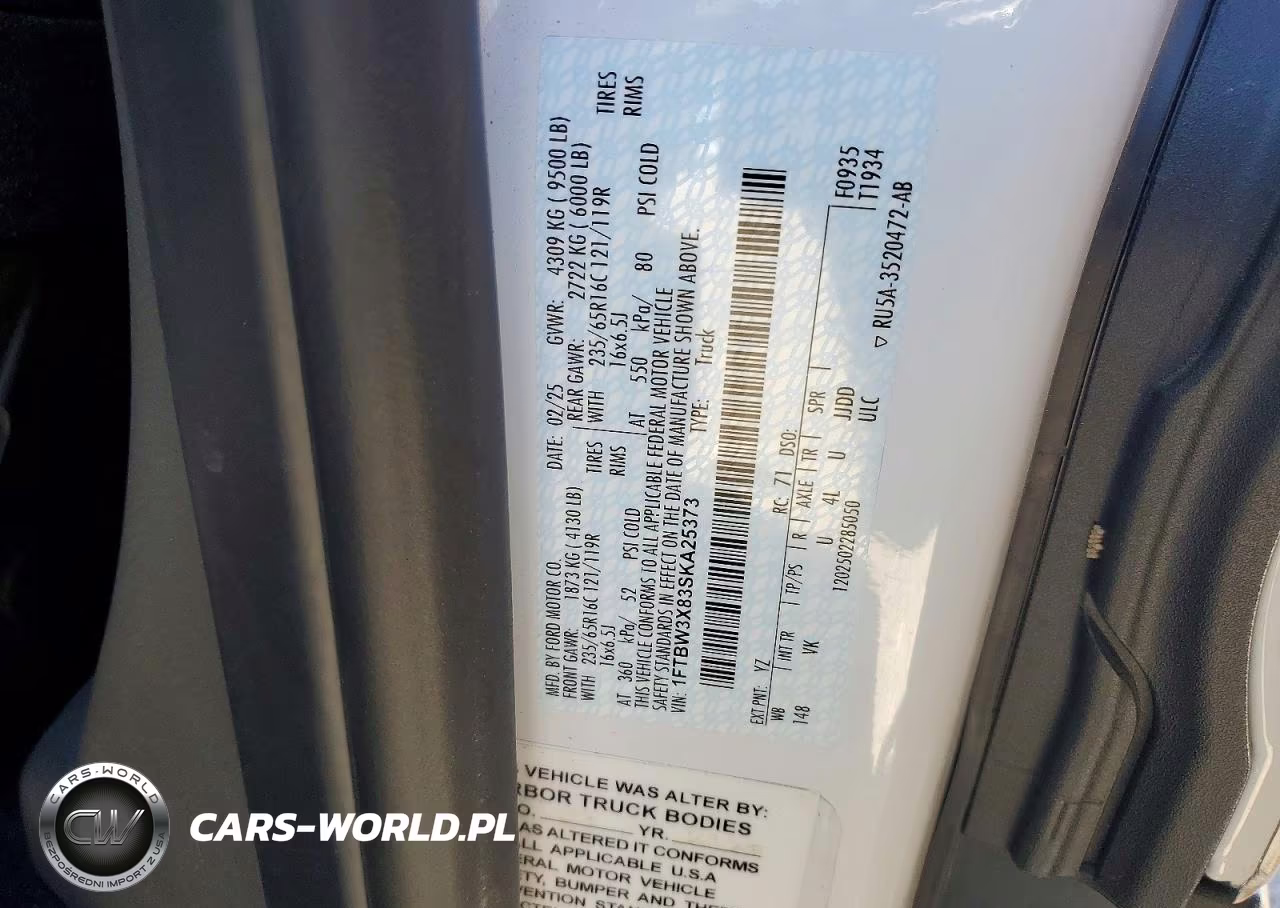 2025 Ford Transit T-350 VIN:1FTBW3X83SKA25373 - 13