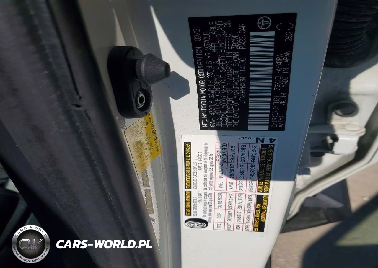 2021 Toyota C-Hr Le VIN:JTNKHMBX3M1114170 - 12