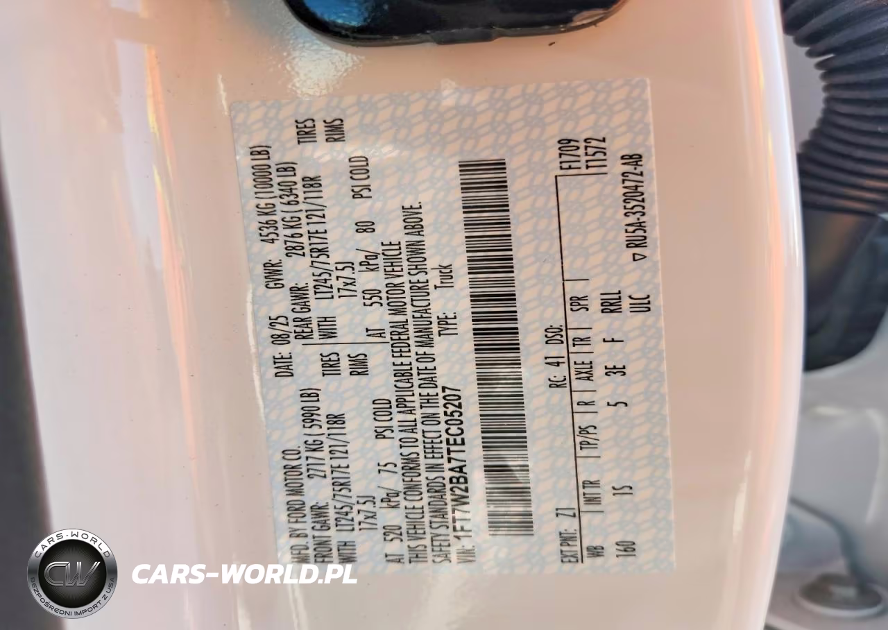 2026 Ford F250 VIN:1FT7W2BA7TEC05207 - 12