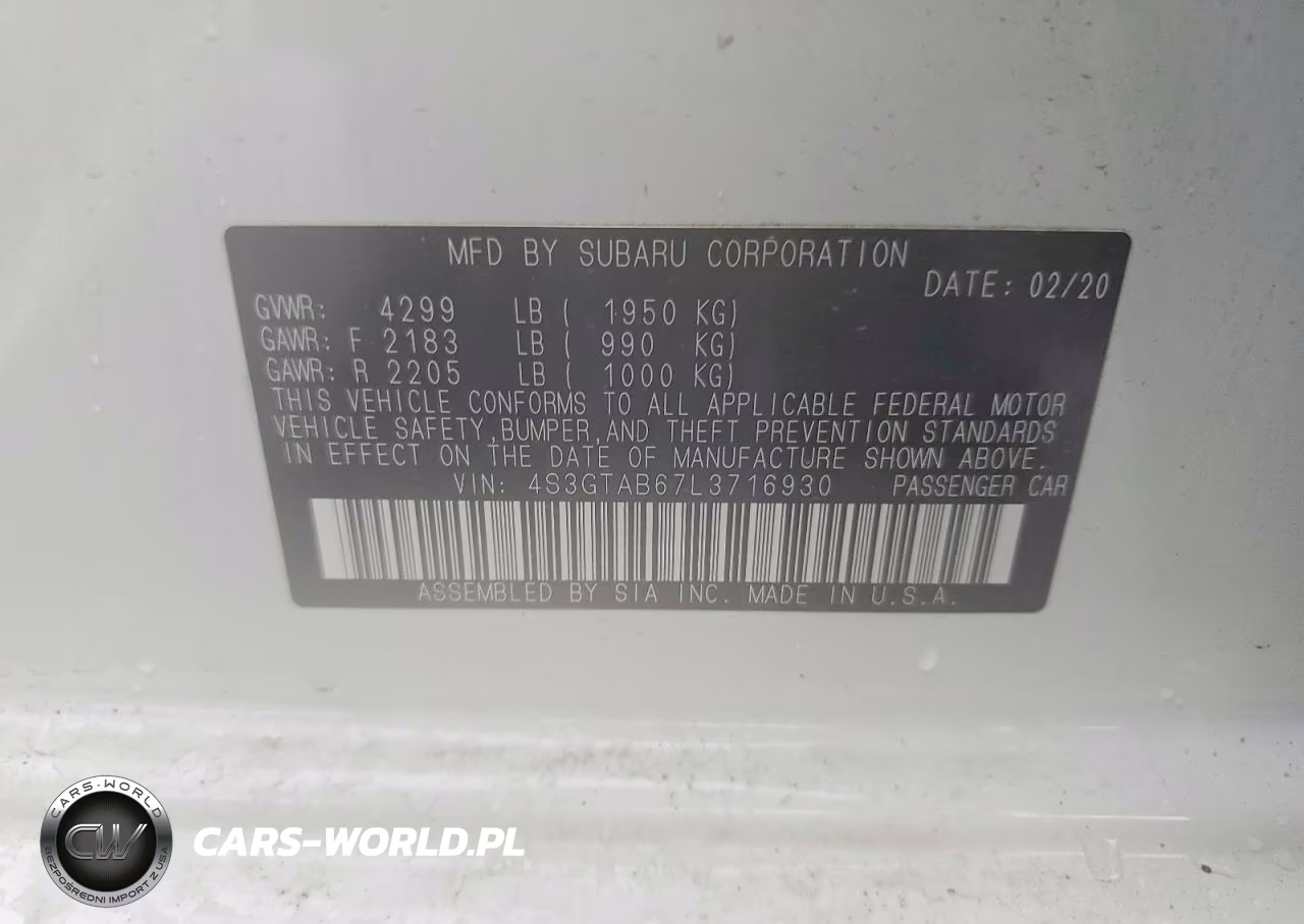 2020 Subaru Impreza VIN:4S3GTAB67L3716930 - 12