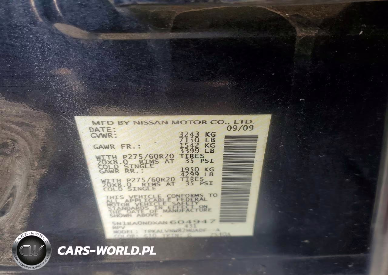 2010 Nissan Armada Se VIN:5N1BA0NDXAN604947 - 13