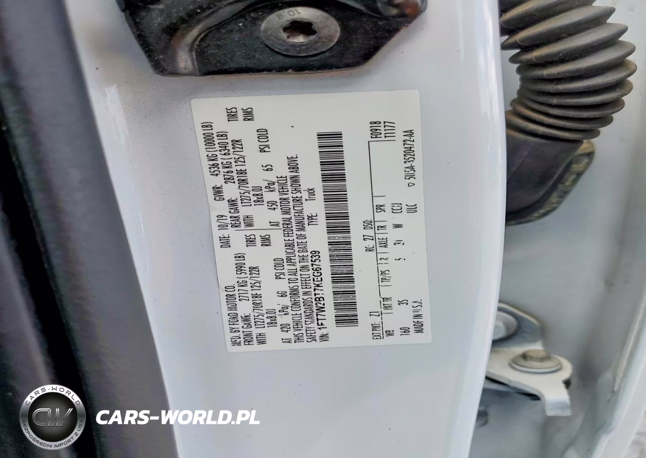 2019 Ford F250 Super Duty VIN:1FT7W2BT7KEG67539 - 12