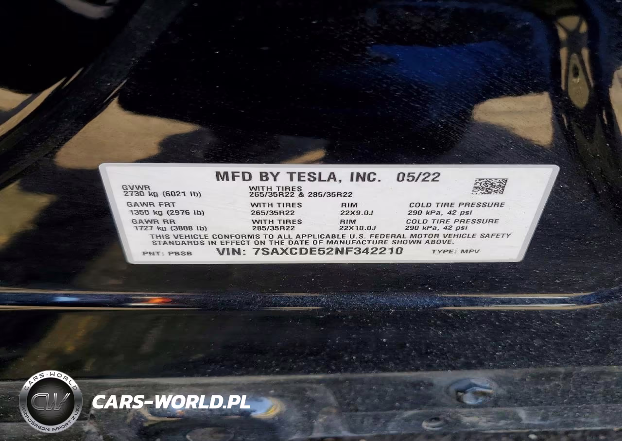 2022 Tesla Model X VIN:7SAXCDE52NF342210 - 12