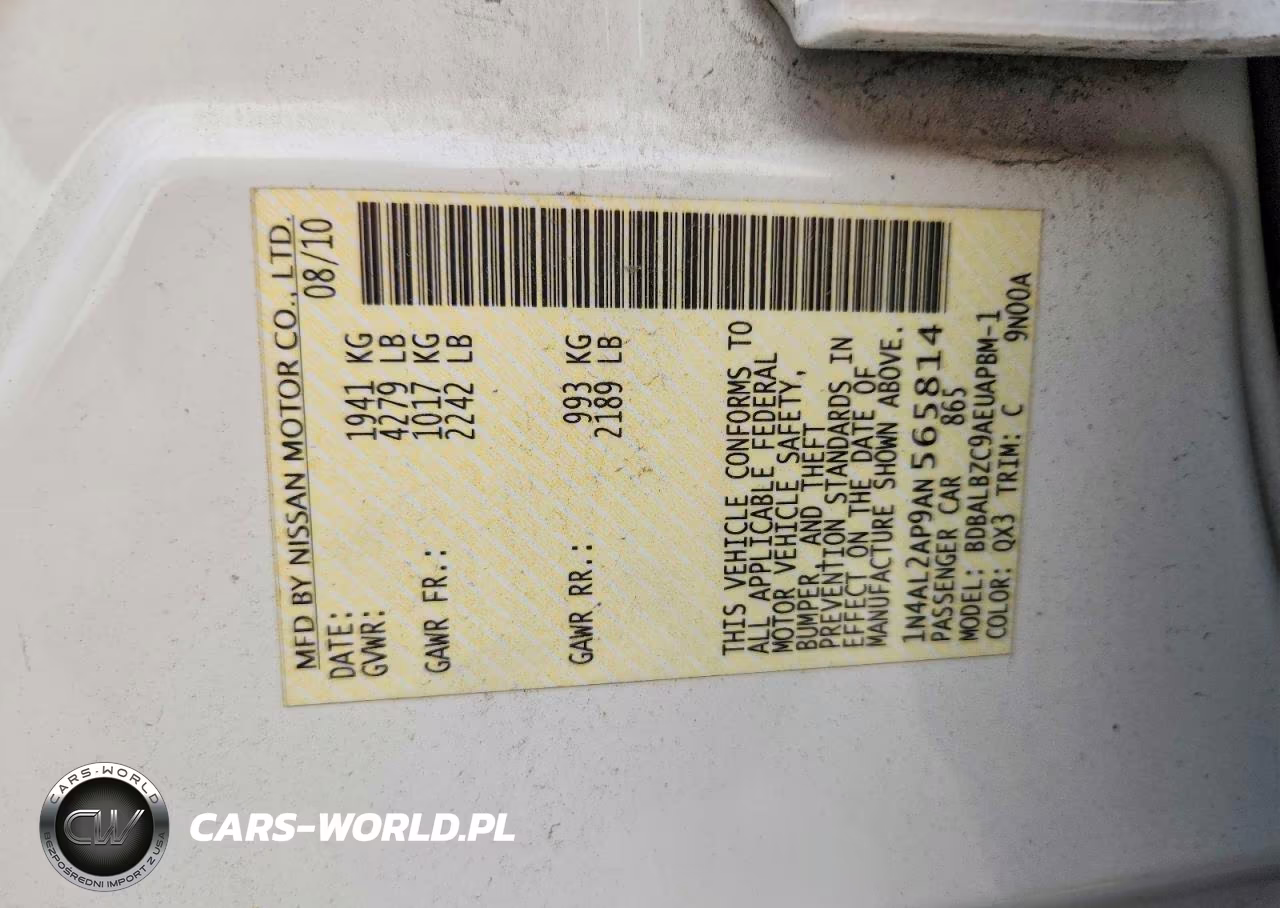 2010 Nissan Altima 2.5 VIN:1N4AL2AP9AN565814 - 12