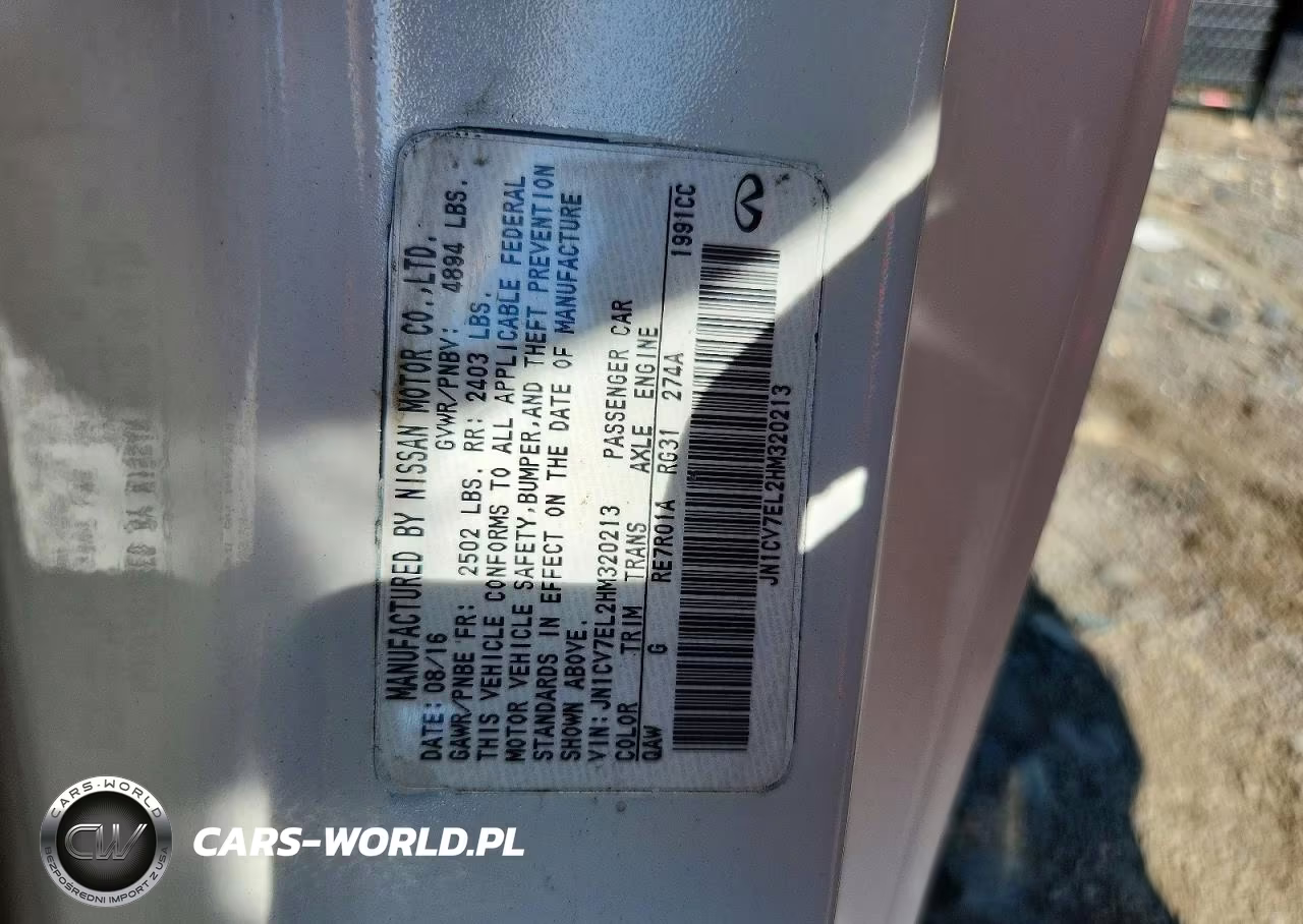 2017 Infiniti Q60 2.0T VIN:JN1CV7EL2HM320213 - 12