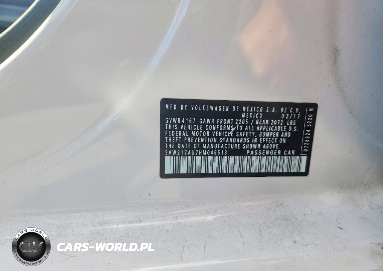 2017 Volkswagen Golf S VIN:3VW217AU7HM046513 - 12