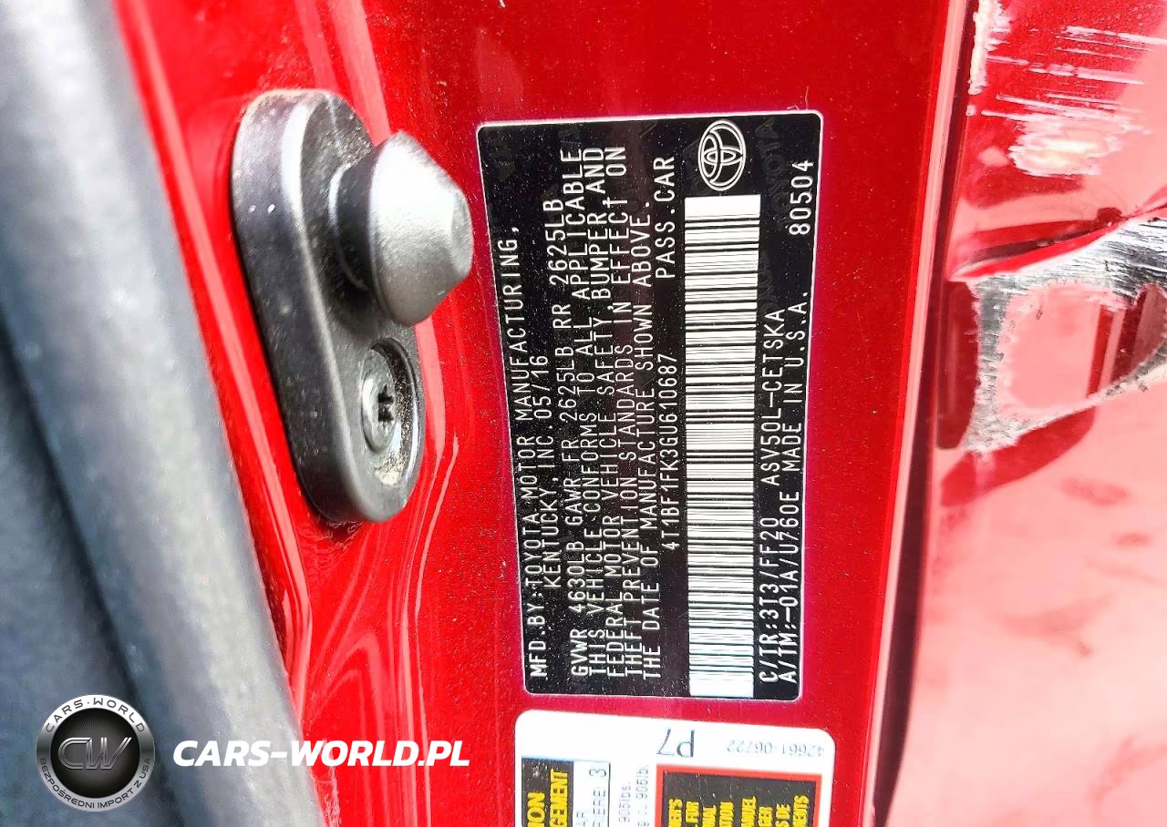 2016 Toyota Camry Se VIN:4T1BF1FK3GU610687 - 12