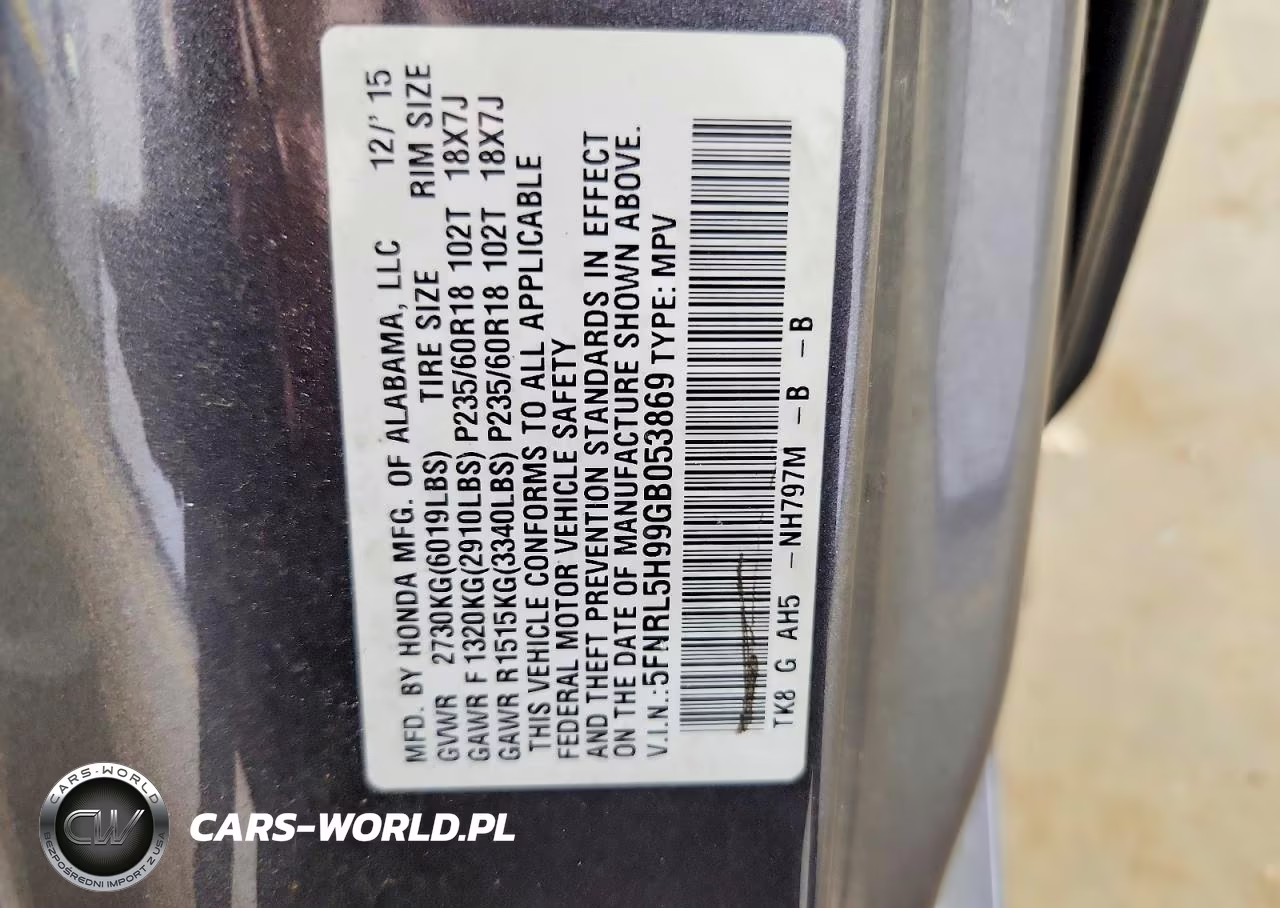 2016 Honda Odyssey Touring VIN:5FNRL5H99GB053869 - 13