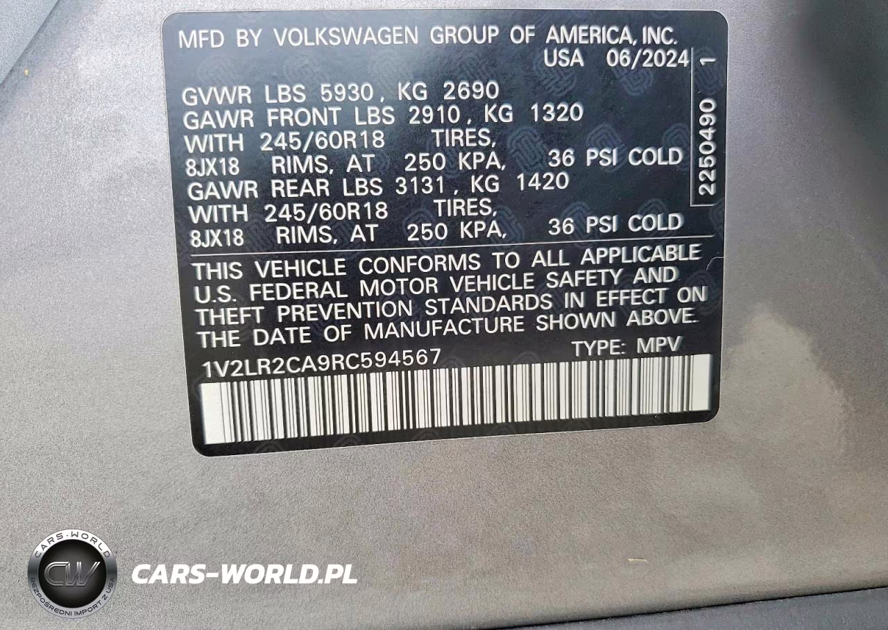 2024 Volkswagen Atlas Se VIN:1V2LR2CA9RC594567 - 13