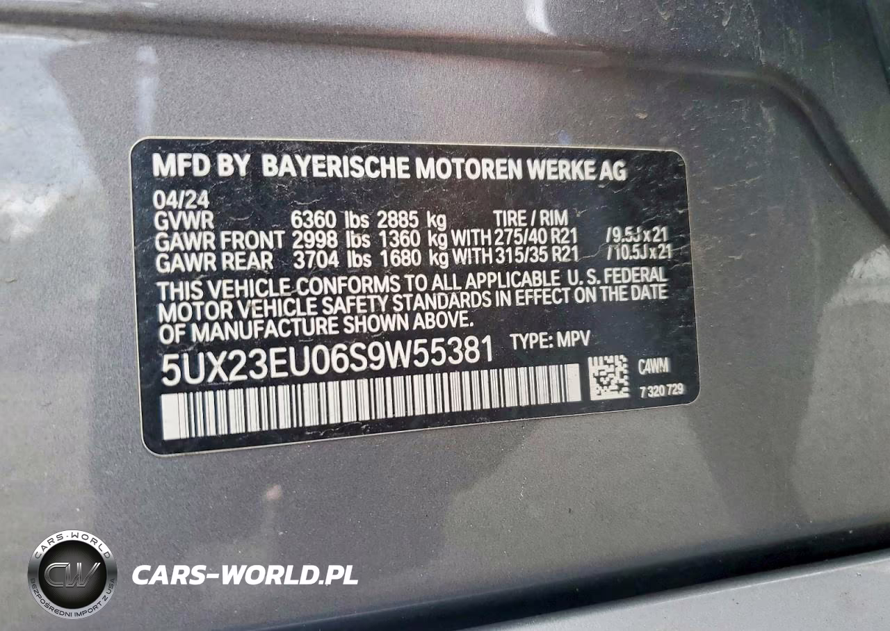 2025 BMW X5 xDrive40I VIN:5UX23EU06S9W55381 - 13