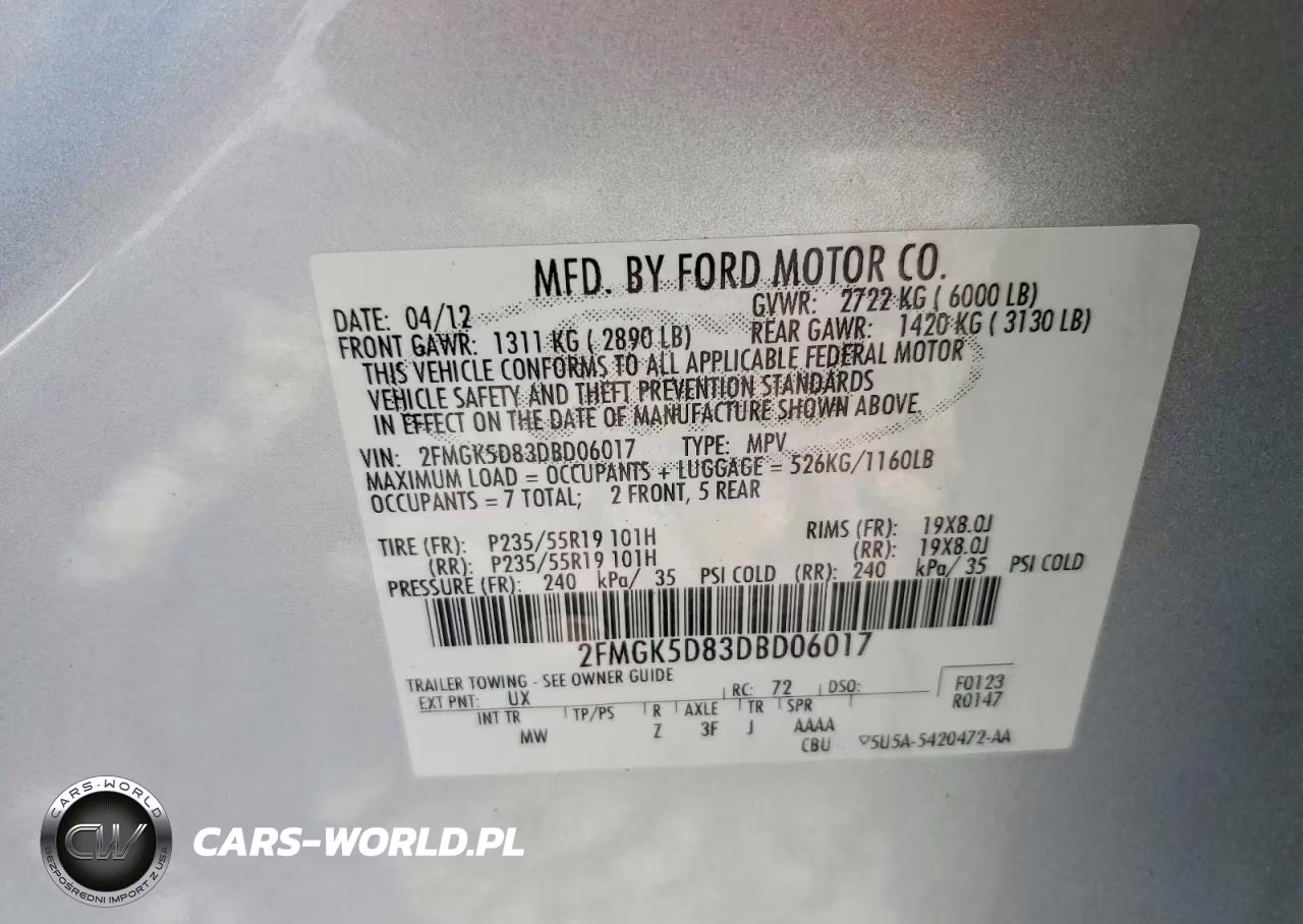 2013 Ford Flex Limited VIN:2FMGK5D83DBD06017 - 12