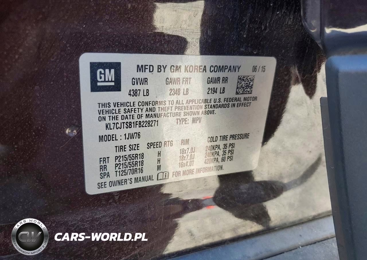 2015 Chevrolet Trax Ltz VIN:KL7CJTSB1FB228271 - 13
