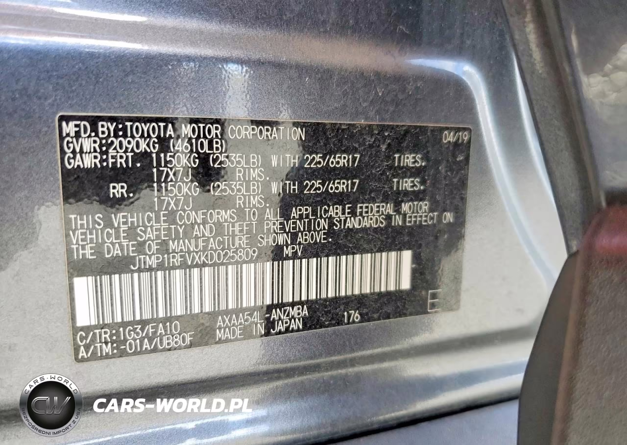 2019 Toyota Rav4 Xle VIN:JTMP1RFVXKD025809 - 13