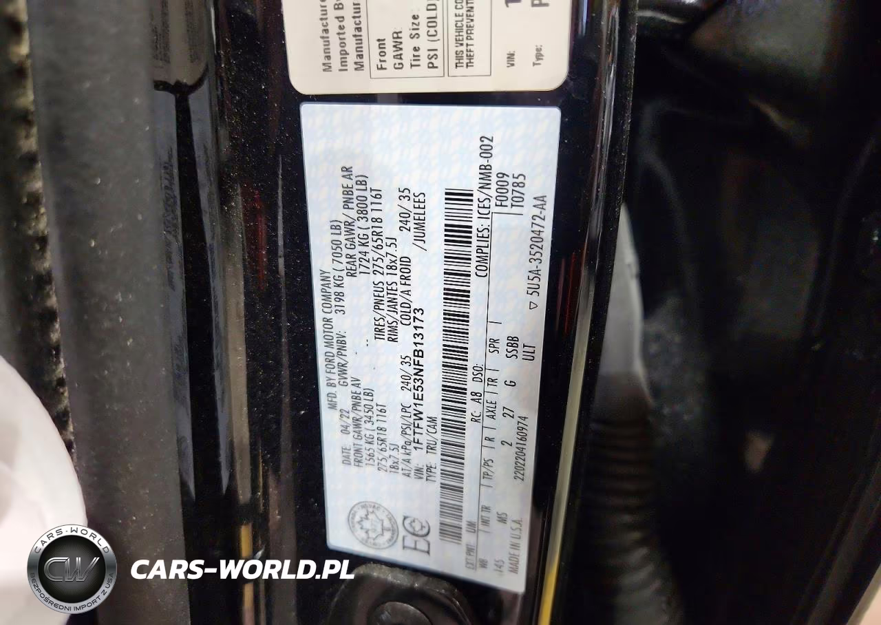 2022 Ford F150 Supercrew VIN:1FTFW1E53NFB13173 - 12