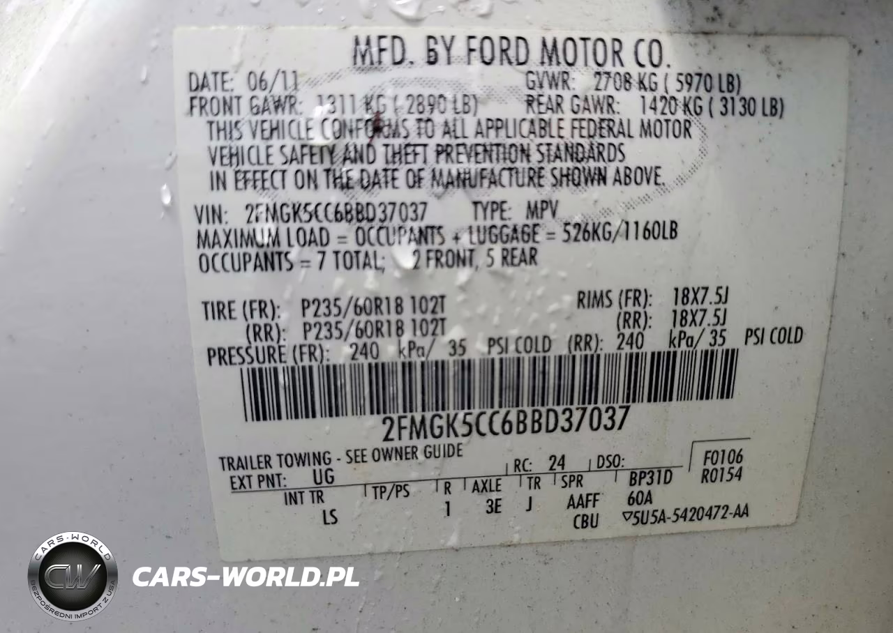 2011 Ford Flex Sel VIN:2FMGK5CC6BBD37037 - 13