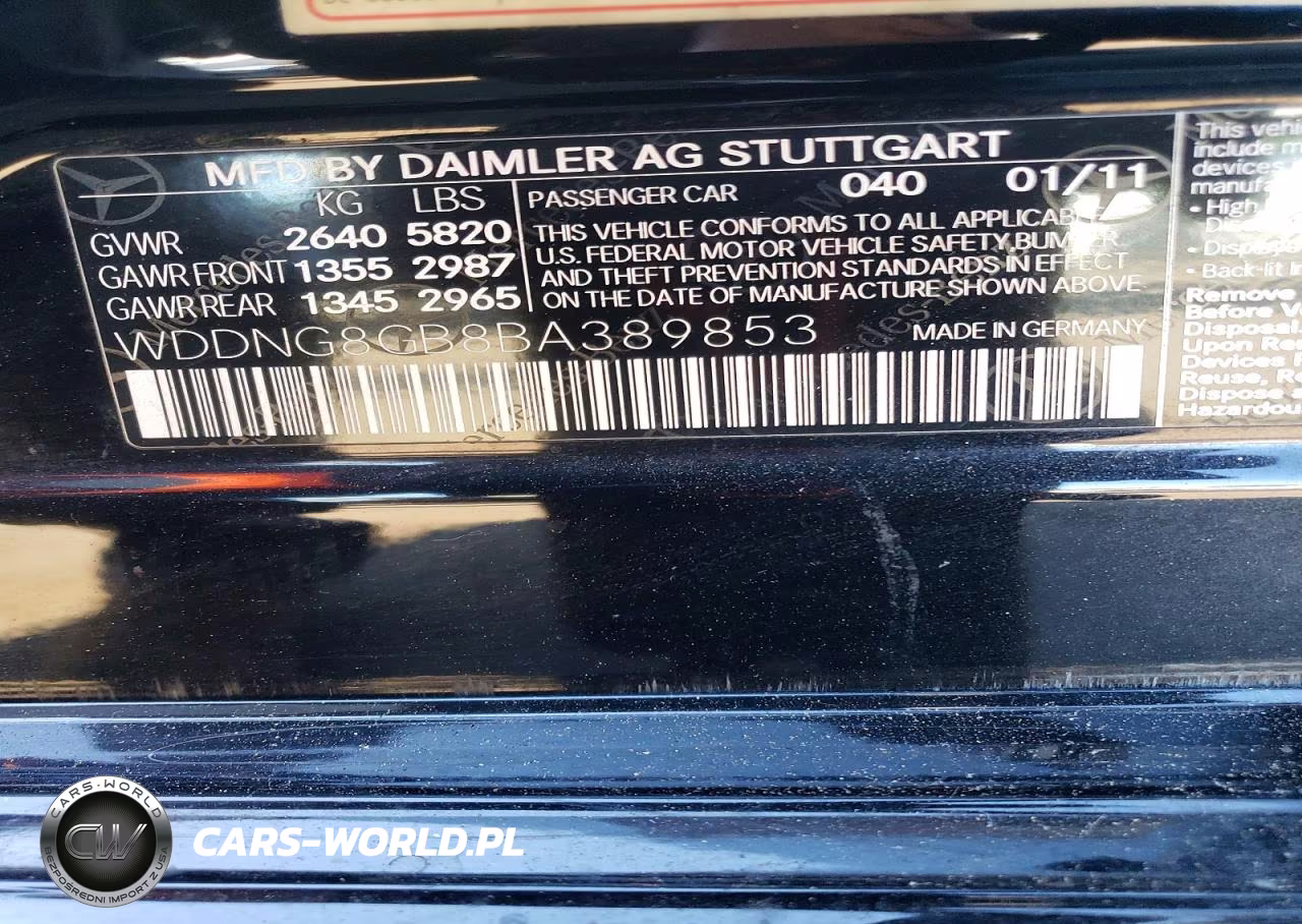 2011 Mercedes-Benz S 550 4Matic VIN:WDDNG8GB8BA389853 - 12
