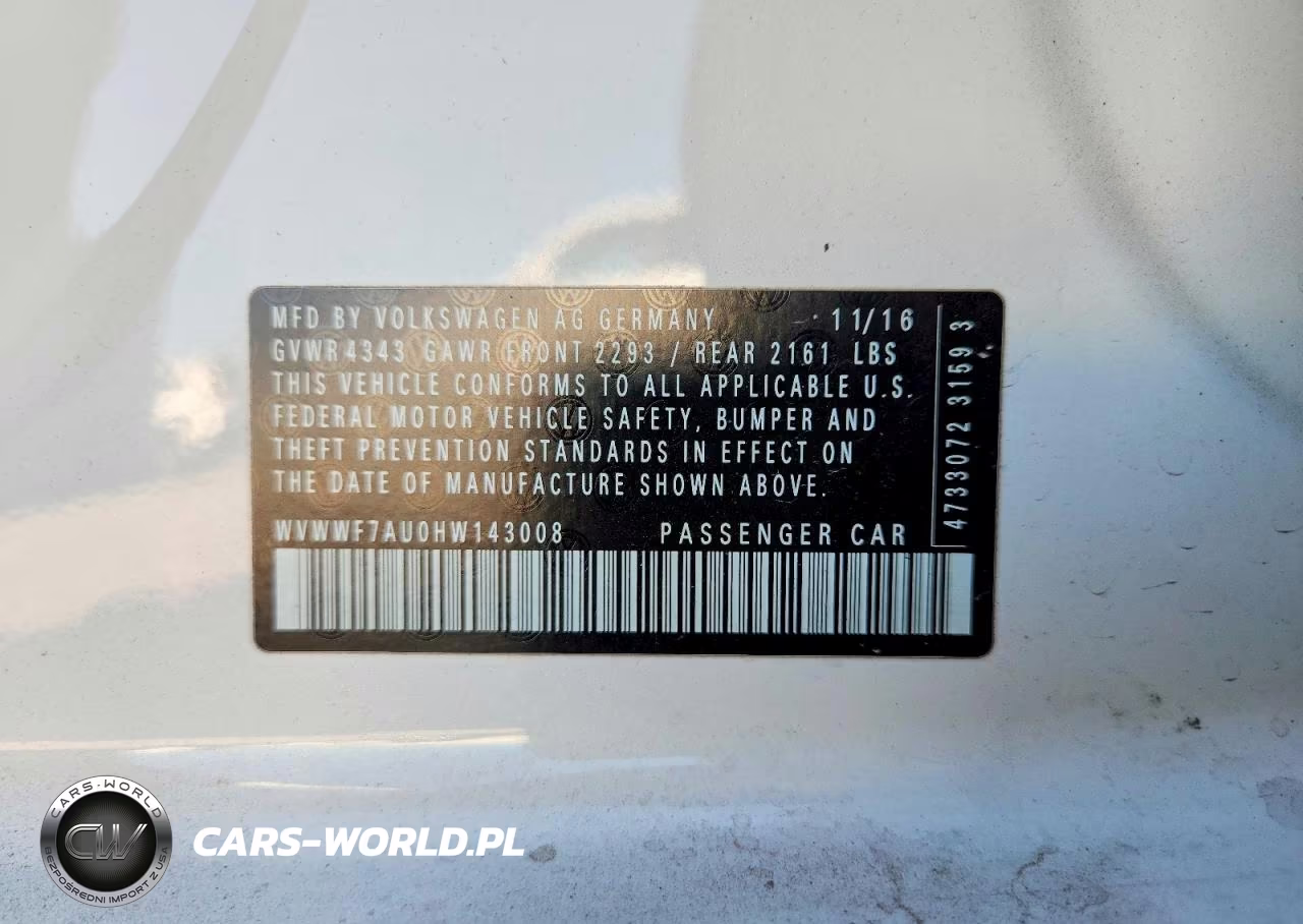 2017 Volkswagen Golf R VIN:WVWWF7AU0HW143008 - 12