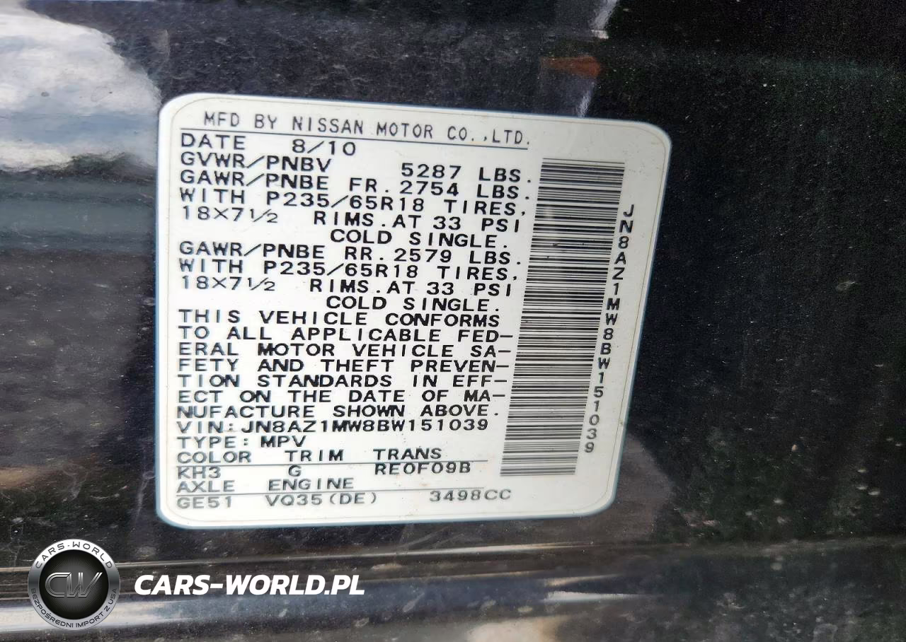 2011 Nissan Murano VIN:JN8AZ1MW8BW151039 - 13