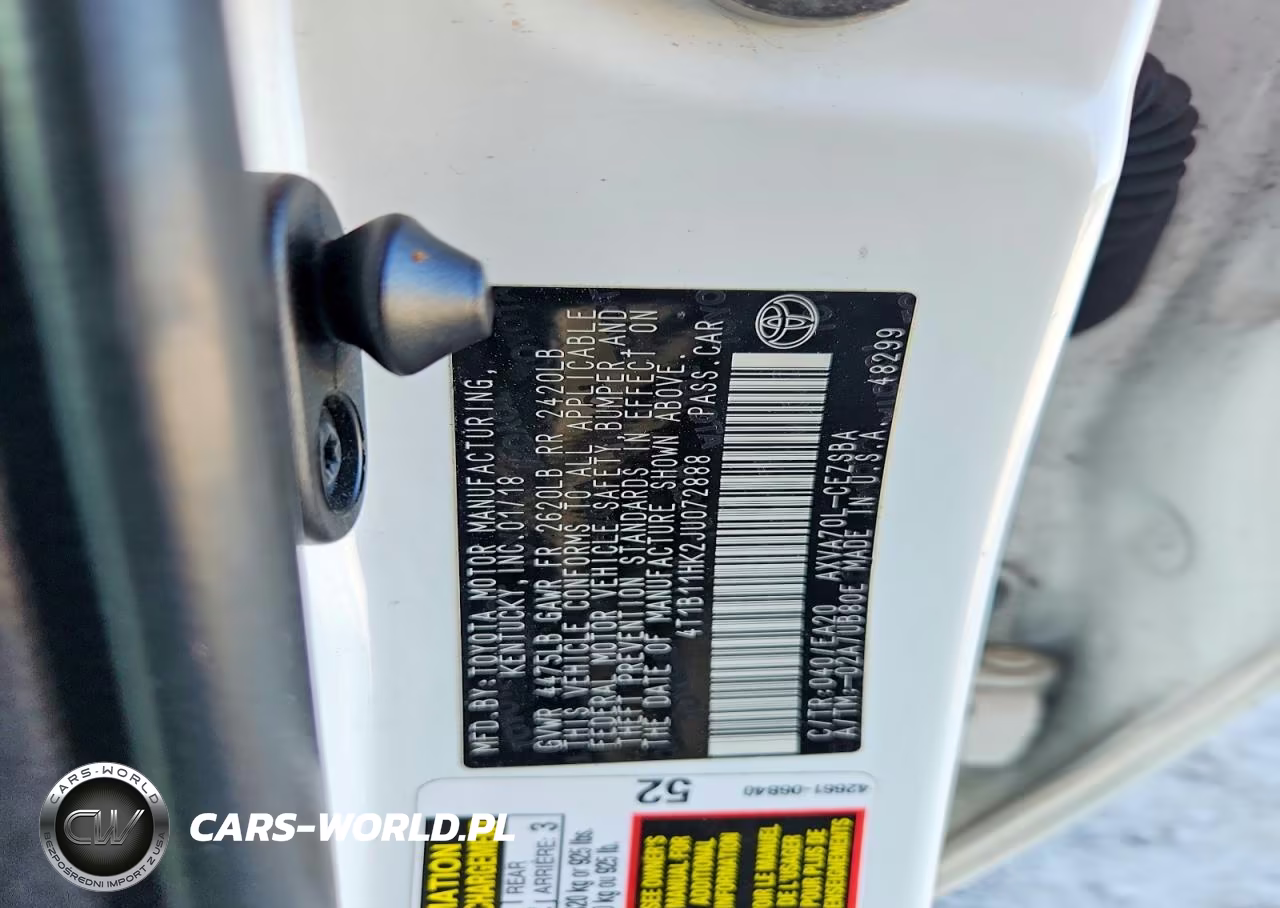 2018 Toyota Camry Se VIN:4T1B11HK2JU072888 - 12