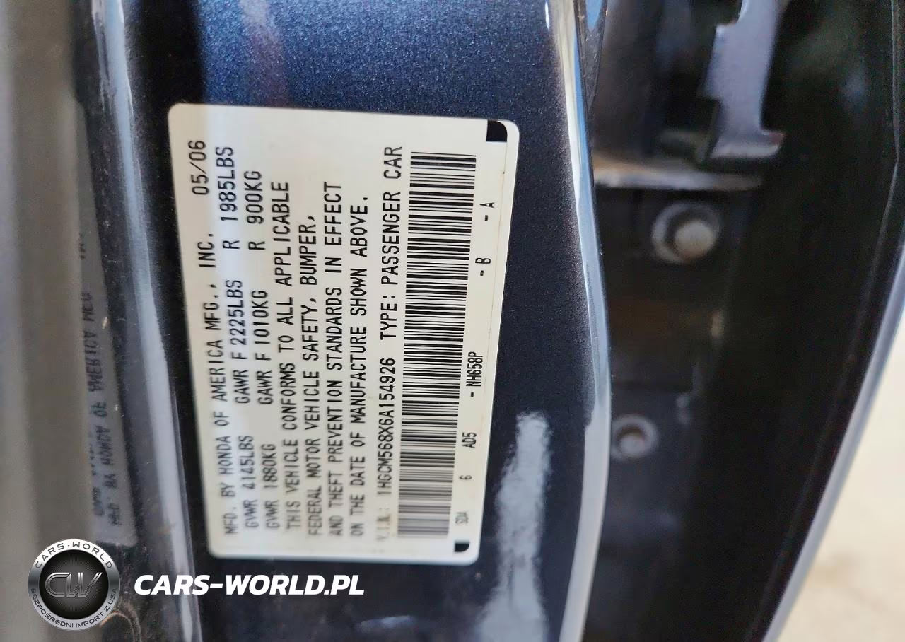 2006 Honda Accord Ex VIN:1HGCM568X6A154926 - 12