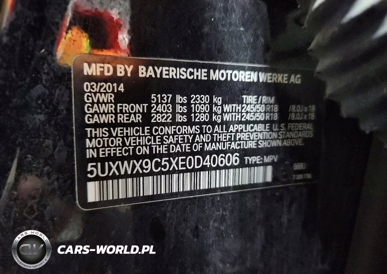 2014 BMW X3 xDrive28I VIN:5UXWX9C5XE0D40606 - 13
