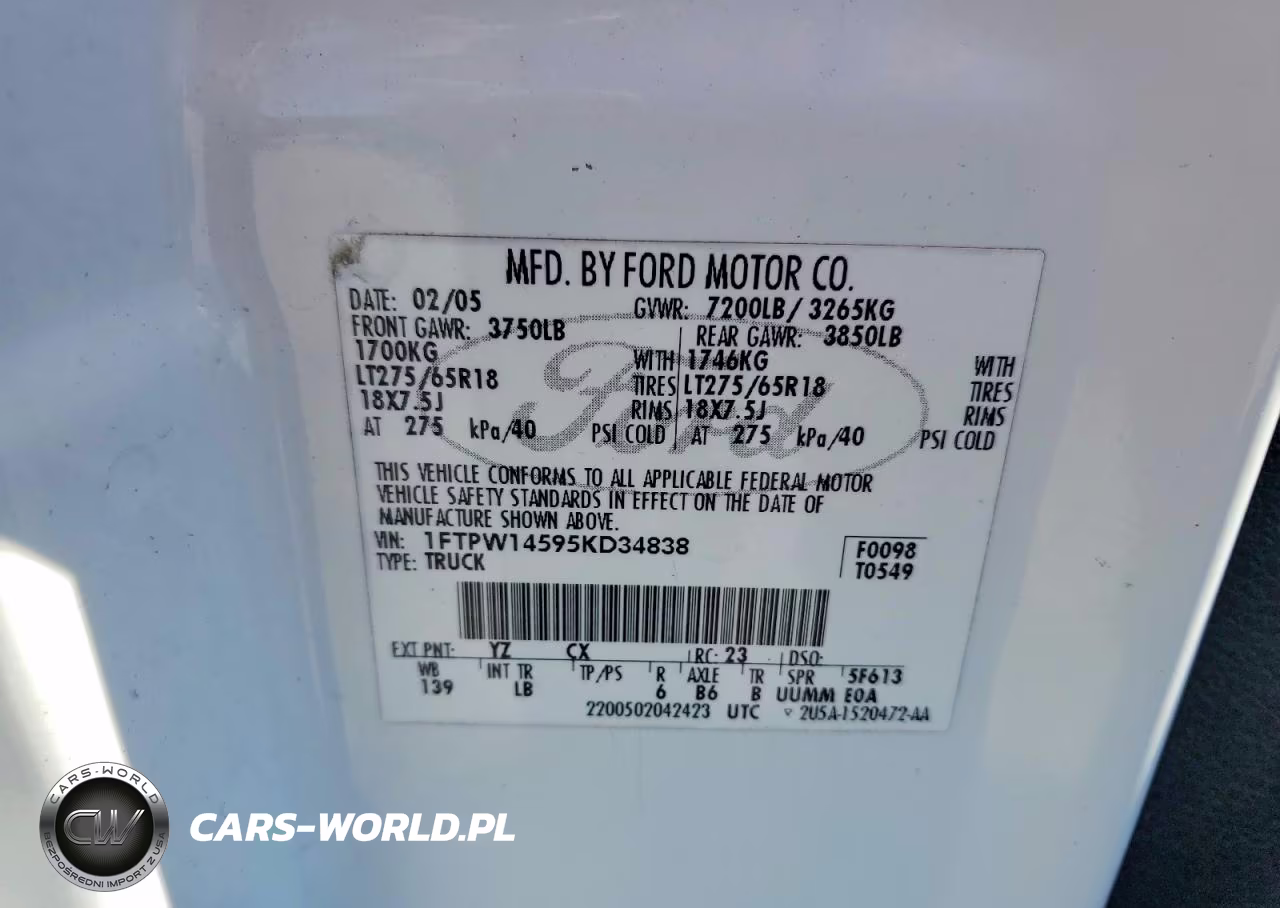 2005 Ford F150 Supercrew VIN:1FTPW14595KD34838 - 12