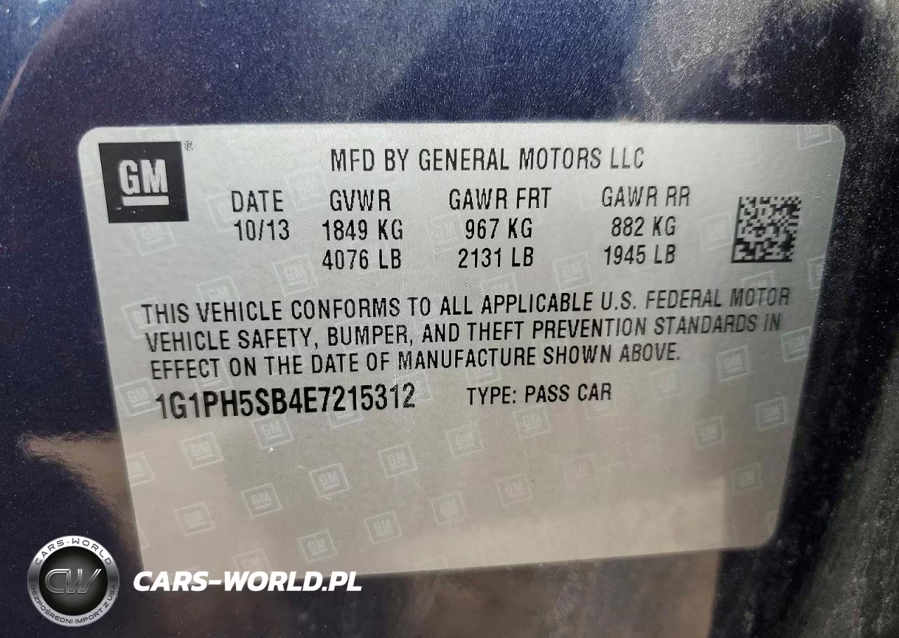 2014 Chevrolet Cruze Eco VIN:1G1PH5SB4E7215312 - 12