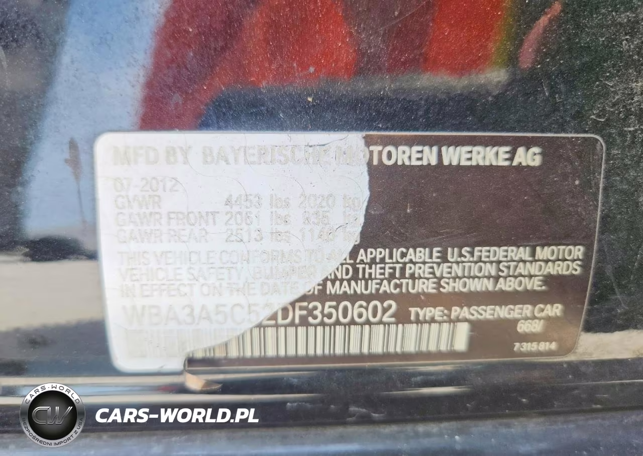2013 BMW 328 I VIN:WBA3A5C52DF350602 - 12